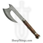 Damascus - DM1107 - Hatchet - Fixed Blade Knife - Damascus - Rosewood - Brown Brass