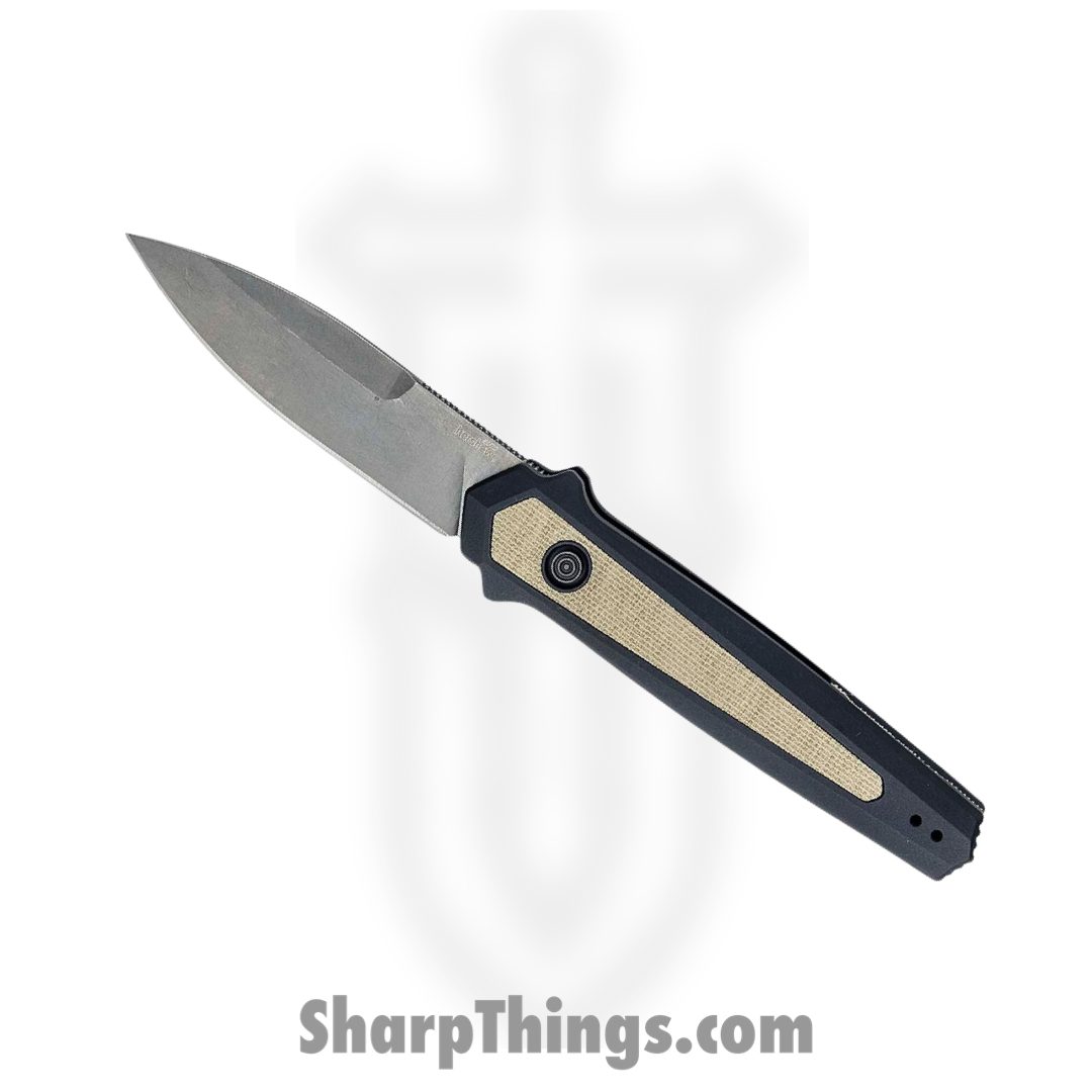 36b619e8-744e-4685-893e-ce84cad2d8a9_7950_1.jpg Kershaw - 7950 - Launch 15 - Automatic Knife - CPM MagnaCut BlackWash™ Spear Point - 6061-T6 Aluminum Micarta Inserts - Black|Tan - Image 1