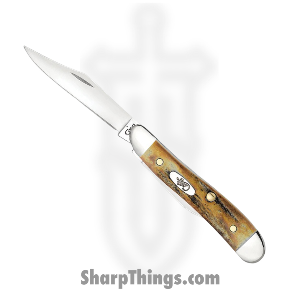 36bf5aef-83f1-4308-9eaf-94def29c219f_CA00048_1.jpg Case Cutlery - CA00048 - Peanut - Folding Knife - Tru-Sharp™ Stainless Polished Clip/Pen - Stag - Brown - Image 1