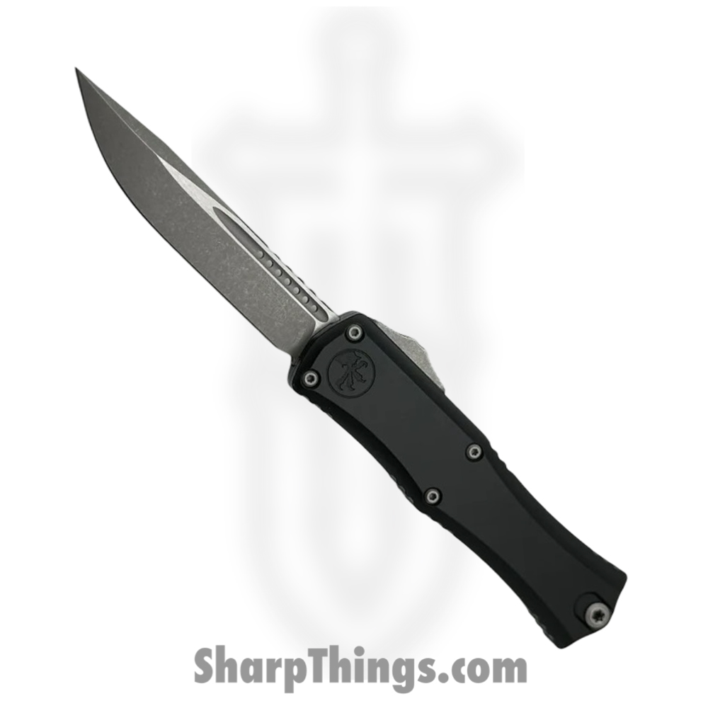 36cff384-217f-4acf-83a6-f3ab1396941c_1703M-10AP_1.jpg Microtech - 1703M-10AP - Hera II Mini - Automatic Knife - M390MK Apocalyptic Drop Point - 6061-T6 Aluminum - Black - Image 1