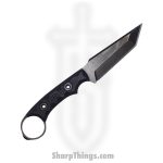 T.Kell Knives - NtHwkBkMicGG - Nighthawk CG - Fixed Blade Knife - 80crv2 Nickle Boron Coated Rev Tanto - Micarta - Black Grenade Grip