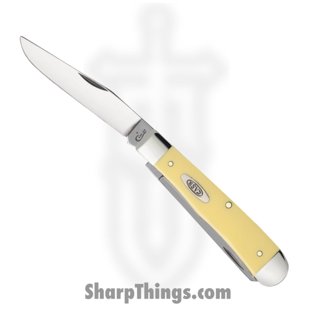 3777f859-a89c-4623-b4d3-b572e3e26a45_CA00161_1.jpg Case Cutlery - CA00161 - Trapper - Folding Knife - Carbon Steel Polished Clip Spey - Smooth Synthetic - Yellow - Image 1