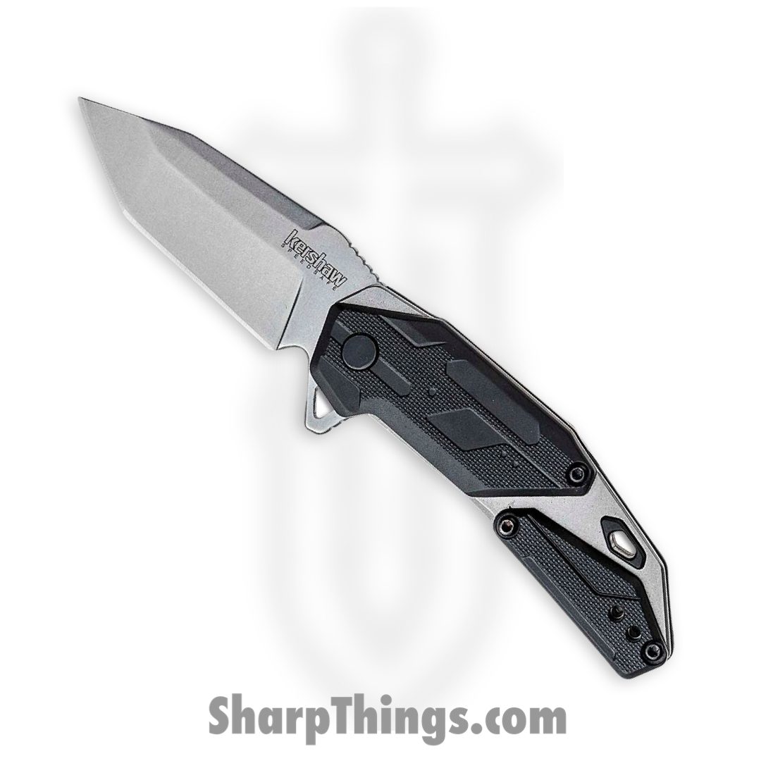 37bbce88-2549-490d-a0dc-806e581b5af0_1401_1.jpg Kershaw - 1401 - Jetpack - Folding Knife - 8Cr13MoV Stonewash American Tanto - Stainless Steel Glass Filled Nylon Overlay - Silver Black - Image 1