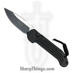 Microtech - 135-1T - L.U.D.T. - Automatic Knife - Elmax, M390, 204P Two Tone Drop Point - 6061-T6 Aluminum - Black