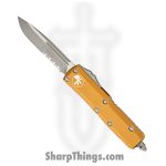 Microtech - 231-11APTA - UTX-85 - OTF Auto - M390 Apocalyptic Drop Point P/S - 6061-T6 Aluminum - Tan
