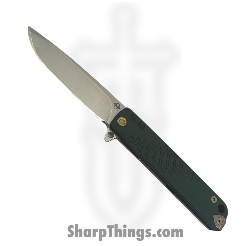 385b37de-8622-464c-8a7b-66f8d6f41cfd_MK2124TQ-40TM-T1C1-Q4_1.jpg Medford Knife and Tool - MK2124TQ-40TM-T1C1-Q4 - M-48 - Folding Knife - S45VN Tumbled Drop Point - Aluminum - OD Green - Image 1