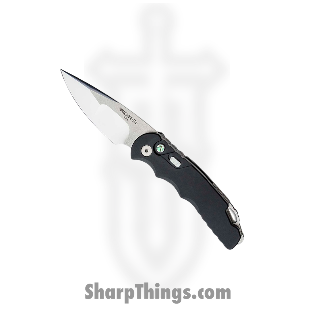 388788ce-2f13-42f4-8444-71cb7e9d2bb1_T5450_1.png ProTech - T5450 - TR-5 Custom - Automatic Knife - S35VN Polished Drop Point - Aluminum - Black - Image 1