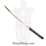 PTC - PS-H14-D - Battle Ready Katana with Stand - Fixed Blade Knife - Carbon Steel Polished Sword - Wrapped - Blue