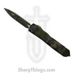 Microtech - 122-3OCS - Ultratech - OTF Auto - M390 Coated Dagger - 6061-T6 Aluminum - Olive Camo
