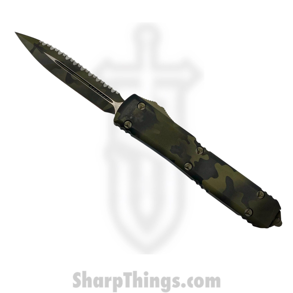 3945d000-ade0-4711-a6c8-ff9f0abdbe6c_122-3OCS_1.jpg Microtech - 122-3OCS - Ultratech - OTF Auto - M390 Coated Dagger - 6061-T6 Aluminum - Olive Camo - Image 1