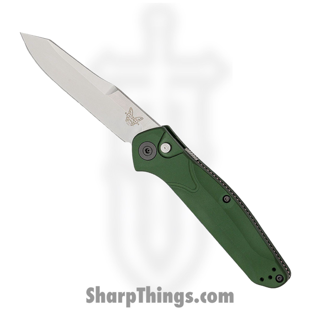 39721801-4c7f-4df0-83ef-3383b0d2081f_9400_1.jpg Benchmade - 9400 - Osborne - Automatic Knife - S30V Satin Modified Reverse Tanto - Aluminum - Green - Image 1
