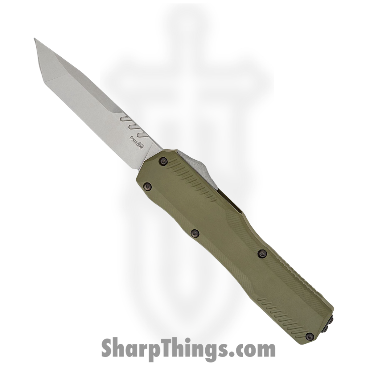397f7fe3-8187-4ed6-9b9b-6df5865562a9_KS9000TOLSW_1.jpg Kershaw - KS9000TOLSW - Livewire - OTF Auto - CPM MagnaCut Stonewash Tanto - 6061-T6 Aluminum - Green - Image 1