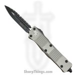 Microtech - 138-3TG - NOS - Combat Troodon - OTF Auto - M390 Coated Dagger - 6061-T6 Aluminum - Gray