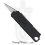Novelty Knife Co. - NV335 - Mini Knife - Assisted Open Knife - Stainless Satin Clip Point - Aluminum - Black