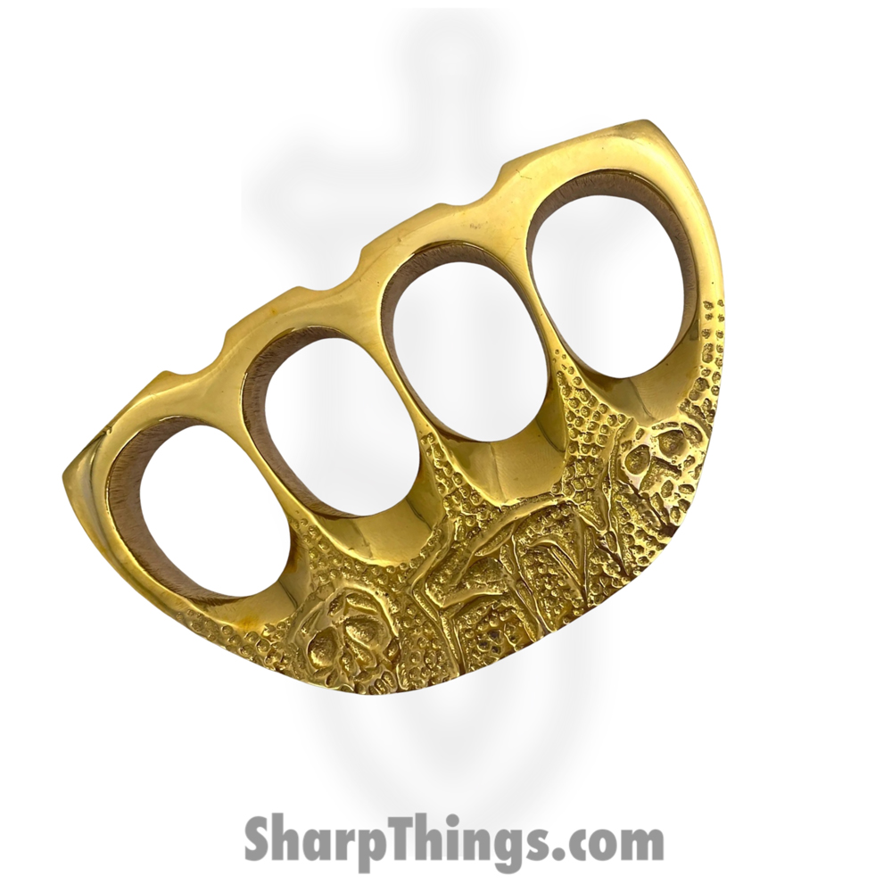 3a012c67-f842-42d7-af05-346c935bde34_BR-300-TSK_1.jpg VOC - BR-300-TSK - Real Ammo-Grade Brass Knuckles FT Skull 2 - Gold - Image 1