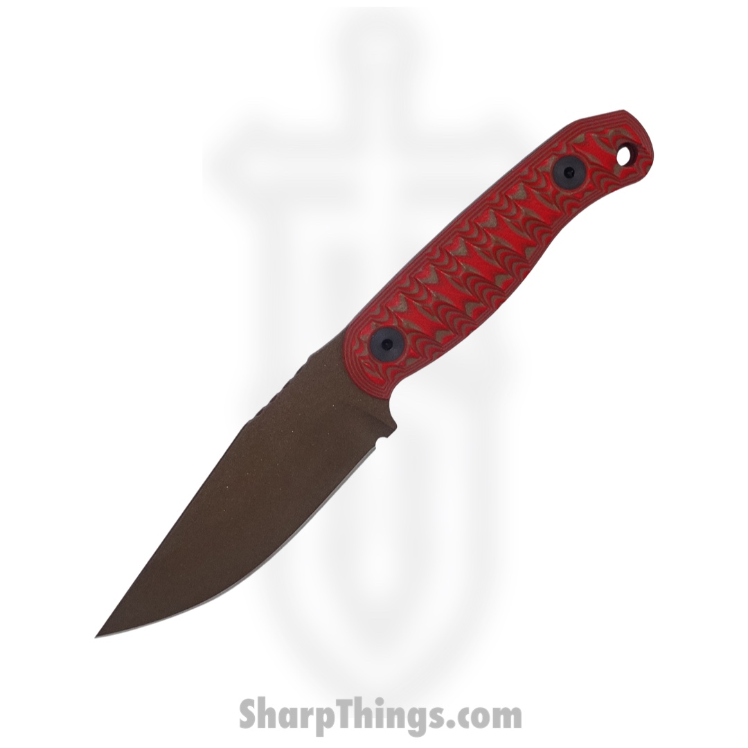 3a18b29c-f61f-479d-abe4-8b2957b1fa28_HFBFETLIGMB_1.jpg Half Face Blades - HFBFETLIGMB - Cav Jr - Fixed Blade Knife - S45VN Coated Drop Point - G10 - Red/OD Green - Image 1