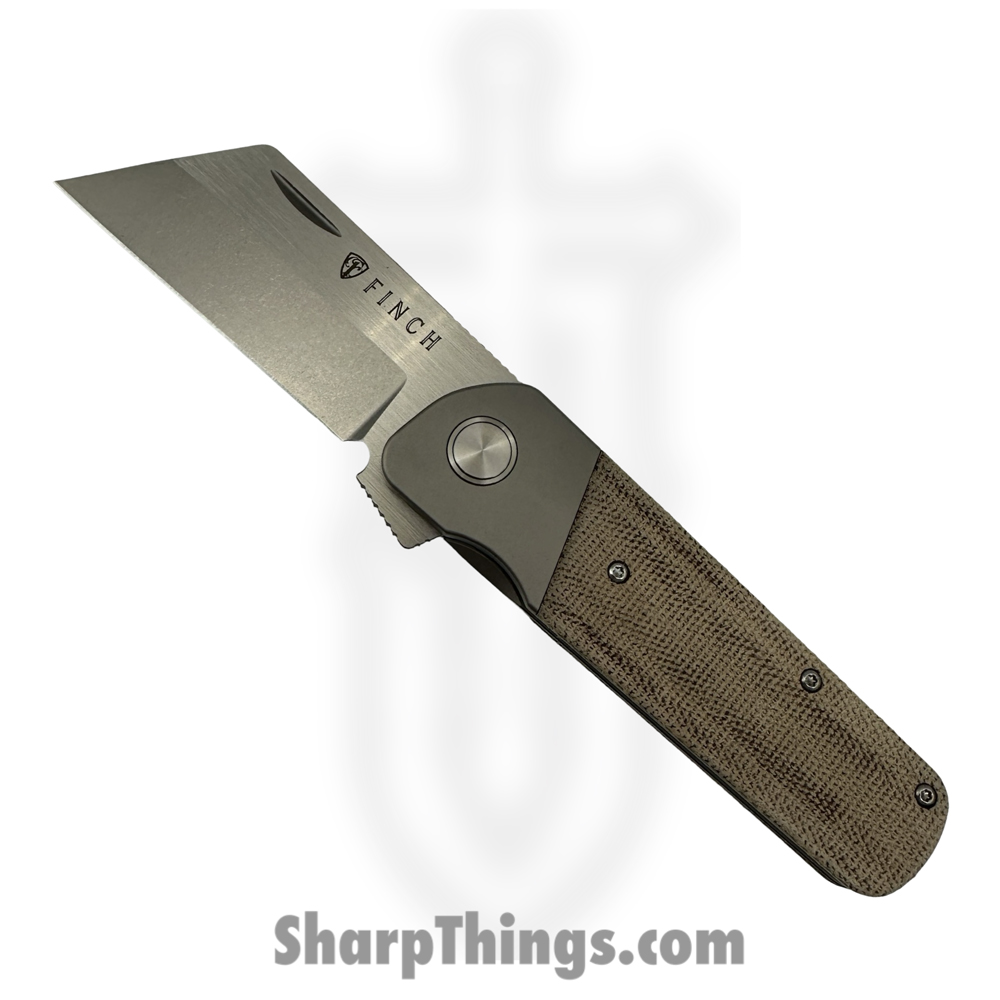 3a26b1f4-658c-48f8-a04f-c3edb39eeb8b_RTXL411_1.jpg Finch Knife Co. - RTXL411 - Runtly XL - Folding Knife - M390 Two Tone Sheepsfoot - Canvas Micarta - Tobacco - Image 1