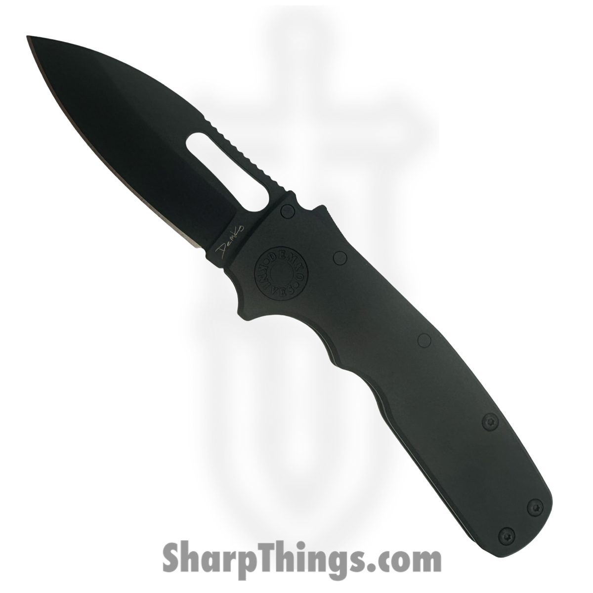 3a2dc6c2-d609-4998-88de-6f13f32d1333_DEM19209_1.jpg Demko Knives - DEM19209 - Shark Cub - Folding Knife - CPM 20CV Coated Slicer Shark Blade - Aluminum - Black - Image 1