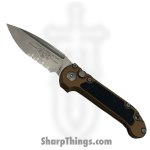 Microtech - 1135-11TA - L.U.D.T. Gen III - Automatic Knife - M390MK Stonewash Drop Point P/S - Aluminum - Tan