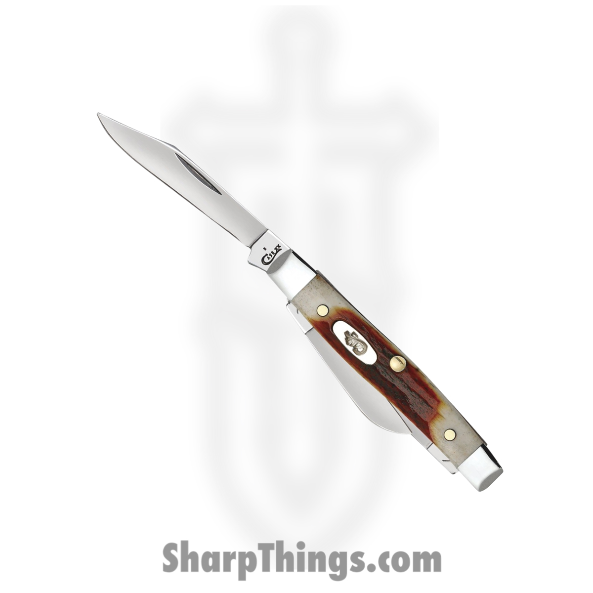 3aff4173-f54d-4916-bdd1-1cf74e6ba59d_CA09449_1.jpg Case Cutlery - CA09449 - Small Stockman - Folding Knife - Tru-Sharp Surgical Stainless Steel Mirror Polished Multi - Red Stag - Brown White - Image 1
