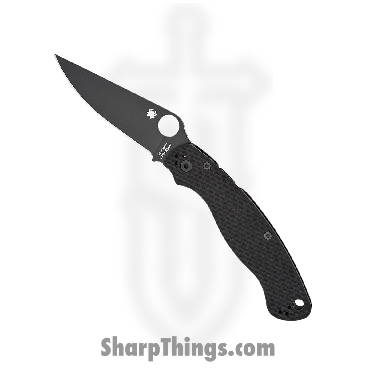 3b0f51b9-4297-4f73-9d61-ddeaa24a457c_SC36GPBK2_1.jpg Spyderco - SC36GPBK2 - Military 2 - Folding Knife - CPM-S30V DLC Clip Point - G10 - Black - Image 1