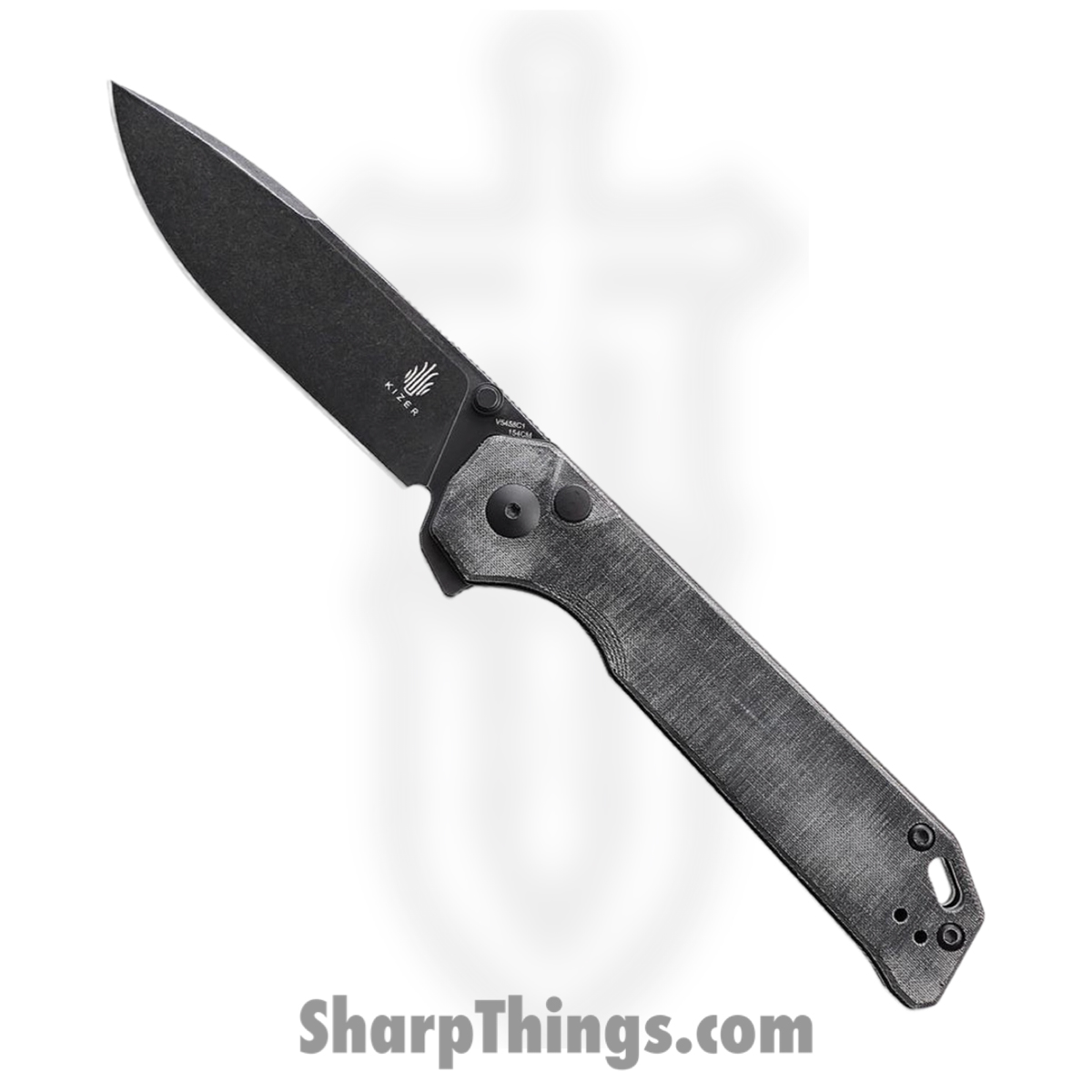 3c3060ae-323e-4a6c-a486-33fdc12f9d30_KIV5458C1_1.jpg Kizer Cutlery - KIV5458C1 - Begleiter XL - Folding Knife - 154CM Stonewash Drop Point - Micarta - Black - Image 1