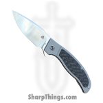QSP - QS136-A - Legatus - Folding Knife - Bohler M390 Satin Drop Point - Titanium CF Inlay - Gray Black