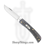 Case Cutlery - CA58412 - Sod Buster Jr - Folding Knife - Carbon Steel Polished Skinner - Jigged Bone - Gray