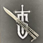 Hom Design - Preowned - HOMSPETI - Specter - Satin S35VN Clip Point - 2 Tone Gray Titanium