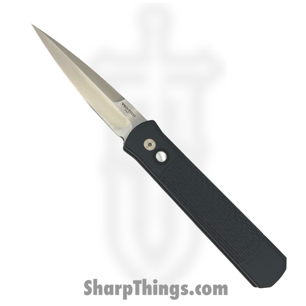 3d8f0b51-142b-4250-81e6-0266c7576c38_925-LTD_1.jpg ProTech - 925-LTD - Godfather - Automatic Knife - 154CM Satin Spear Point - Aluminum - Black - Image 1