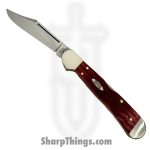 Case Cutlery - 31946 - CopperLock - Folding Knife - 1095 HC Polished Clip Point - Bone - Red
