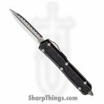 Microtech - 206-12S - Makora 2021 Signature Series - OTF Auto - Elmax, M390, 204P Stonewash Dagger - Aluminum/Traction Inlay - Black