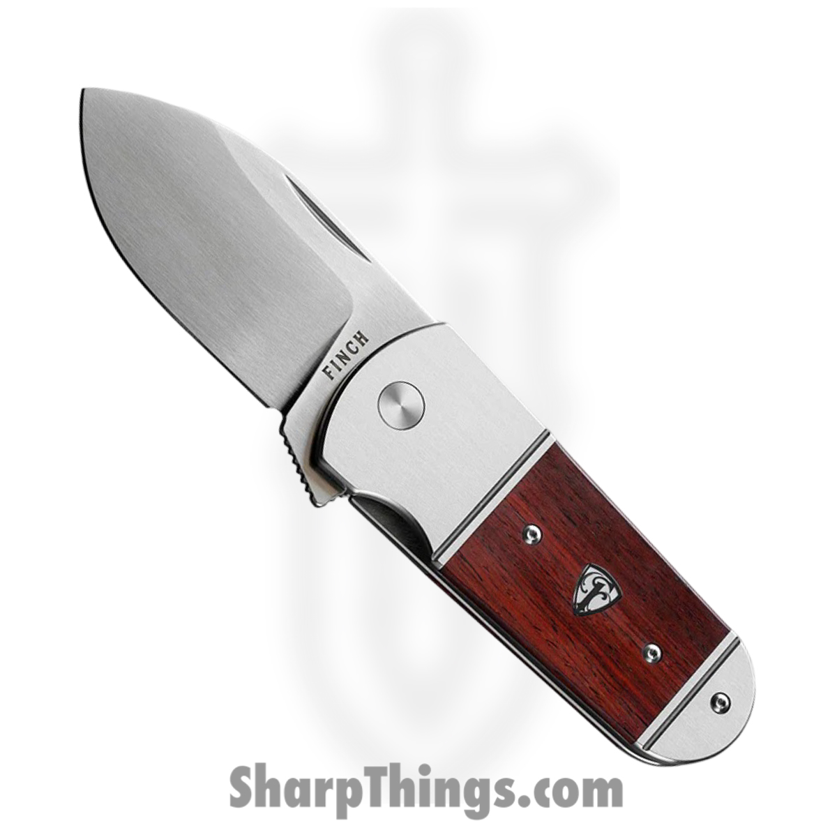 3e7c0442-39d2-42c7-980d-ee2693f4ba66_BT201_1.jpg Finch Knife Co. - BT201 - Buffalo Tooth - Folding Knife - 154CM Satin Drop Point - Cocobolo Titanium - Brown - Image 1