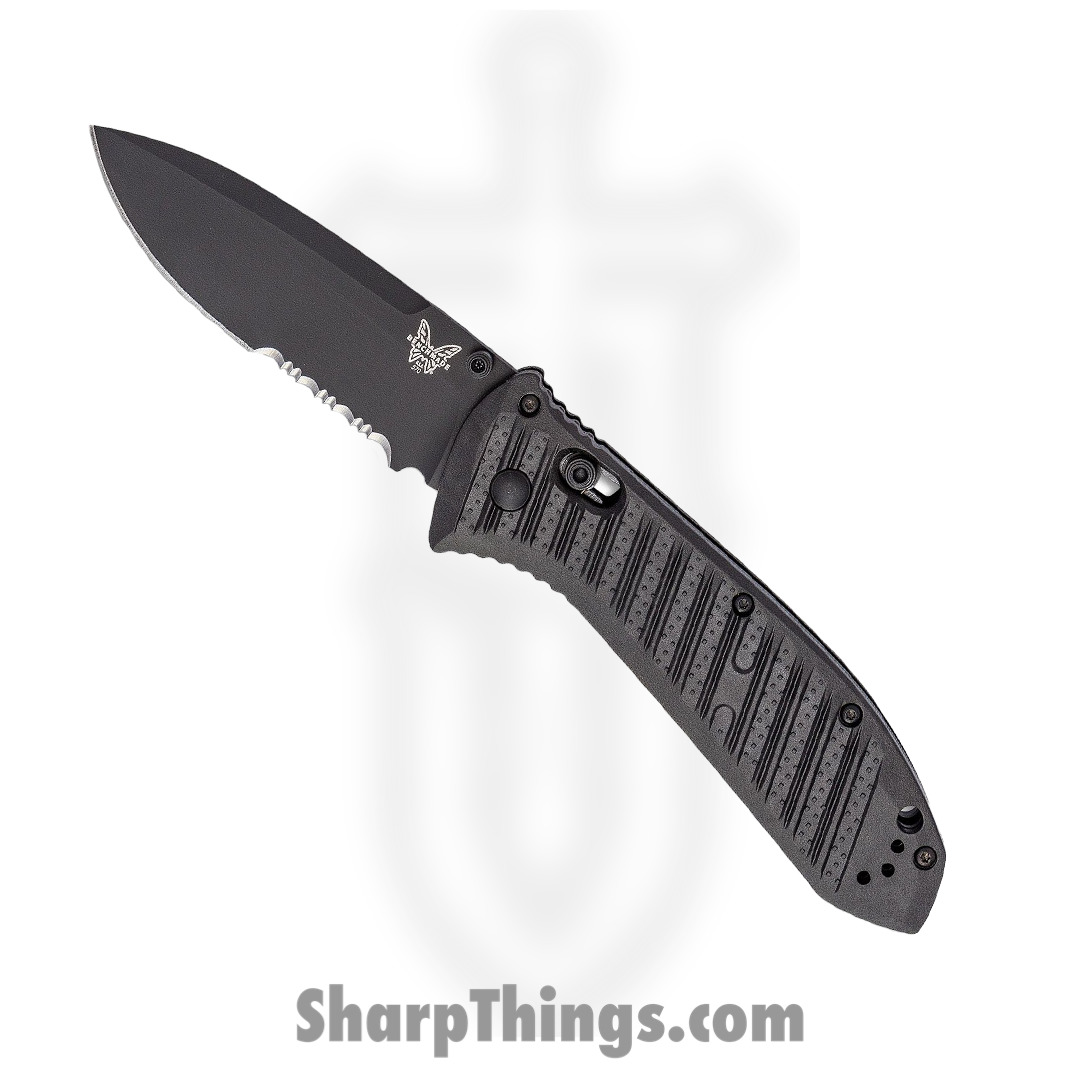 3e89a449-07d1-4391-8a7e-94e894a94683_570SBK-1_1.jpg Benchmade - 570SBK-1 - Presidio II - Folding Knife - CPM-S30V Partial Serrated Coated Drop Point - CF Elite - Black - Image 1