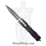 Microtech - 225-6 - Dirac - OTF Auto - M390 Satin Dagger - 6061-T6 Aluminum - Black