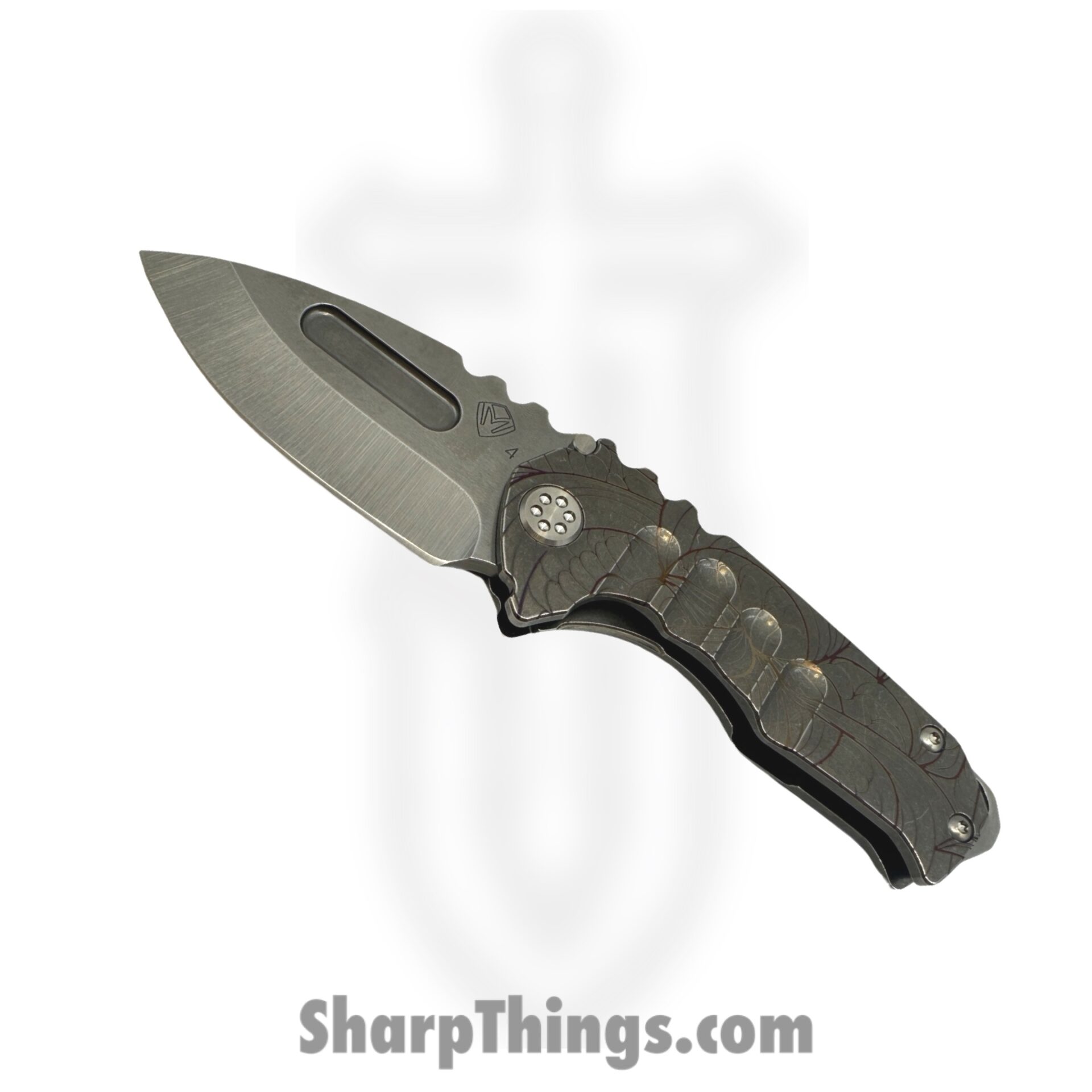 3ed69f39-d048-4df2-9a3c-be60f634e620_MK0294TD-01TM-TSC1-BN_1.jpeg Medford Knife and Tool - MK0294TD-01TM-TSC1-BN - Genesis T "Art Nouveau" - Folding Knife - S45VN Tumbled Drop Point - Titanium - Bronze - Image 1