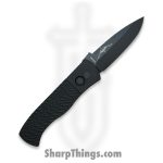 ProTech - 2024ATC7LH - Left Hand Emerson CQC7 - Automatic Knife - CPM-20CV DLC Spear Point - Jig Textured Aluminum - Black