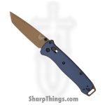 Benchmade - 537FE-02 - Bailout - Folding Knife - Flat Dark Earth Cerakote M4 Tanto - Aluminum - Crater Blue