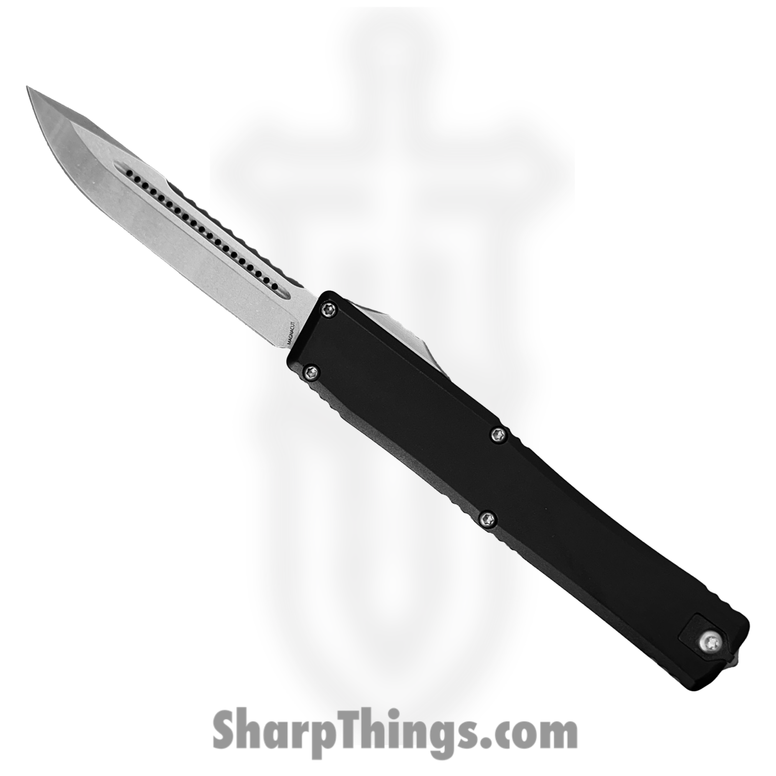 3f941aab-090f-4fe3-ad29-210751213907_H014-2A_1-scaled-1.png Heretic Knives - H014-2A - NYX - OTF Auto - CPM MagnaCut Stonewash Clip Point - 6061-T6 Aluminum - Black - Image 1