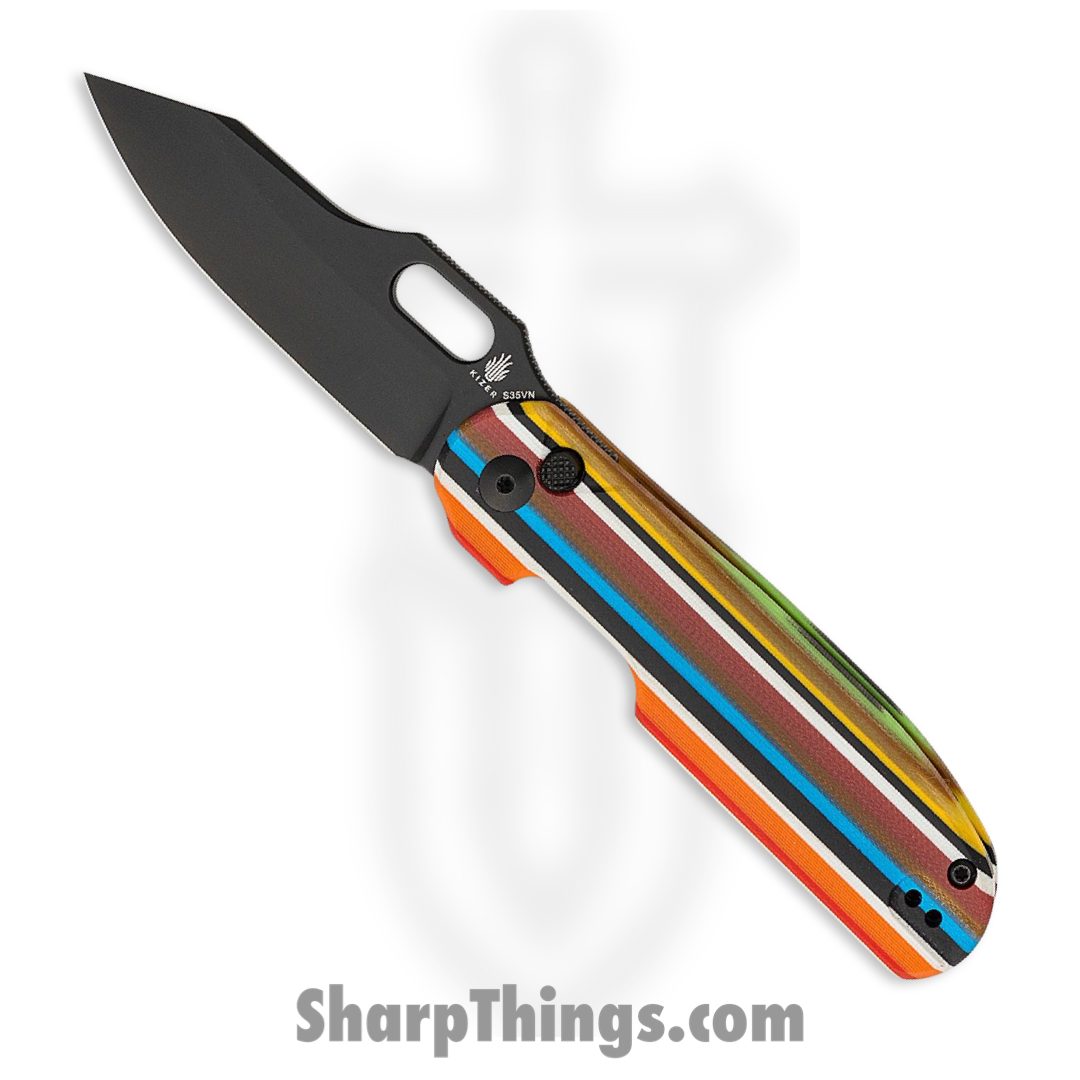 4019f28a-6415-4f7a-8059-cc964189c56e_KI4562A5_1.jpg Kizer Cutlery - KI4562A5 - Cormorant - Folding Knife - CPM-S35VN Black Clip Point - Serape Series G10 Overlays - Multi - Image 1