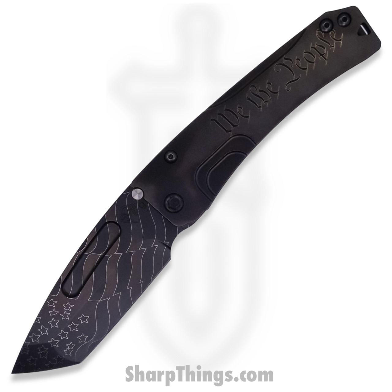 4145a3b8-9de3-4d33-a3e9-e87a3a62b494_MK2019PT-30TM-TPCP-Q4_1.jpg Medford Knife - MK2019PT-30TM-TPCP-Q4 - Slim Midi Tanto Folder - S90V PVD "American Flag" - "We The People" - Image 1