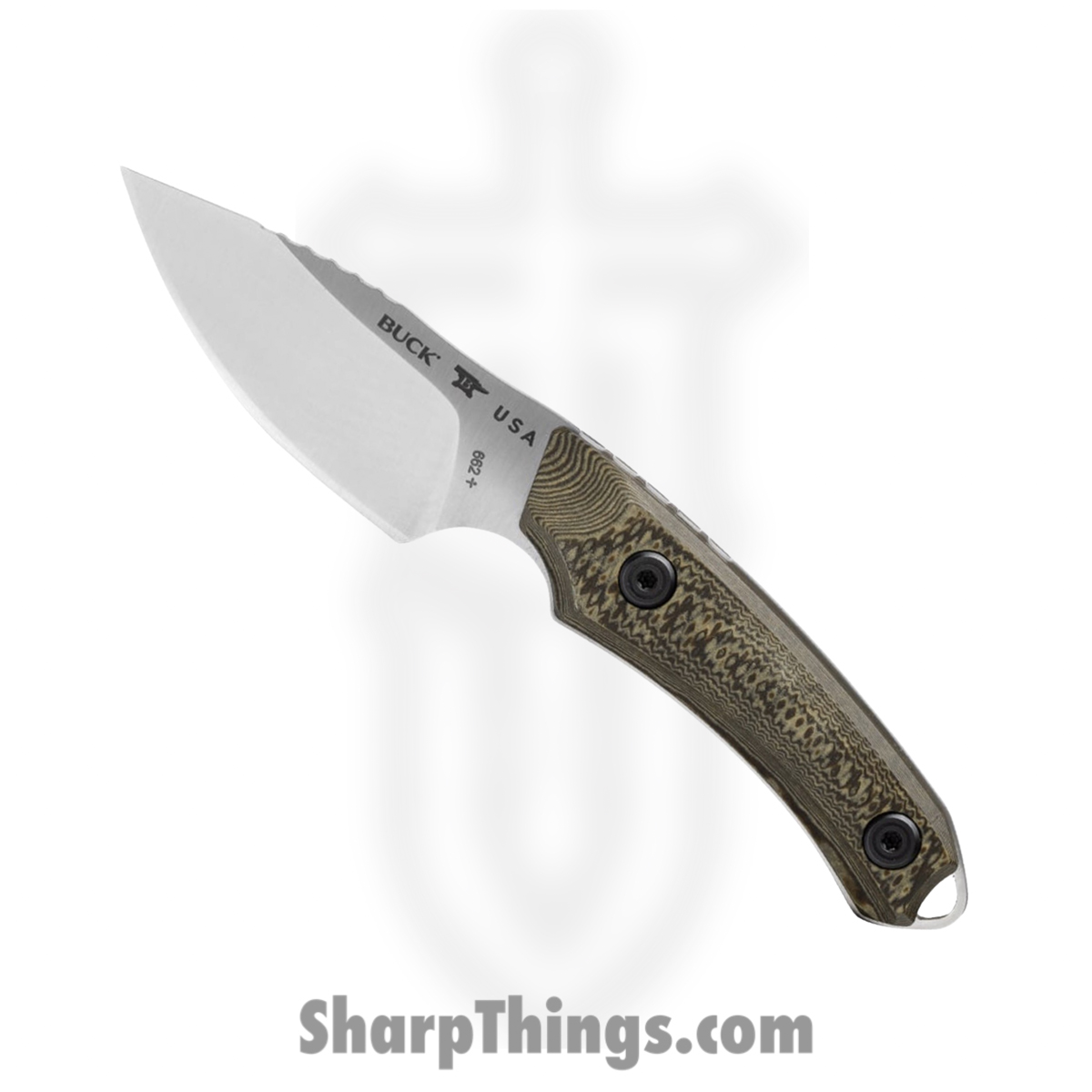 41677b46-c34f-4dbb-b719-f3655f61df1d_BU662BRS_1.jpg Buck - BU662BRS - Alpha Scout - Fixed Blade Knife - S35VN Satin Drop Point - Richlite - Brown - Image 1