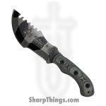 Tops - TPTBT040CAMO - Mini Tom Tracker - Fixed Blade Knife - 1095 HC Coated Sawback - Micarta - Black