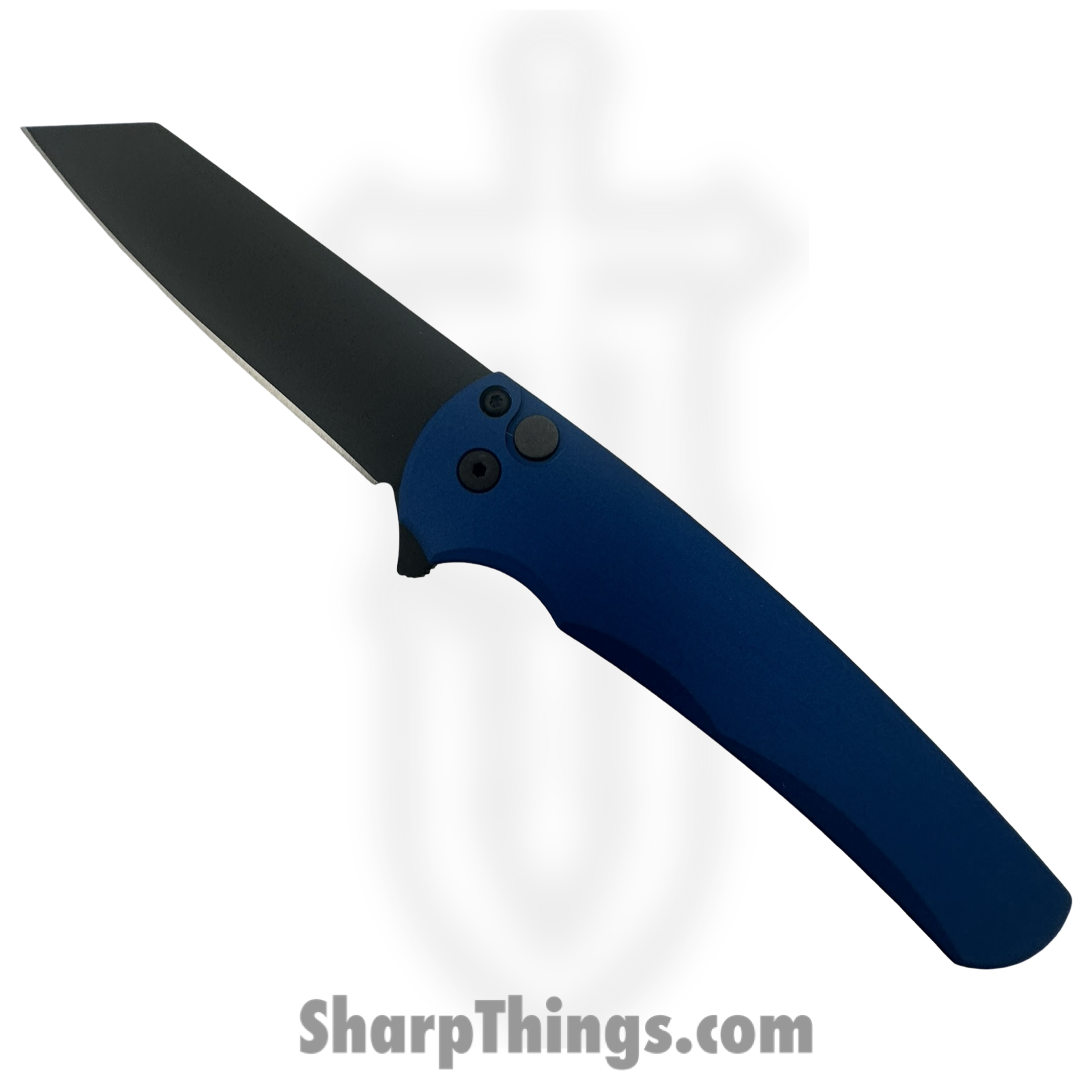 41da13b3-be65-4860-953b-9a86c5e8db66_5403-BLUE_1.png ProTech - 5403-BLUE - Malibu - Folding Knife - CPM MagnaCut Coated Reverse Tanto - Aluminum - Blue - Image 1