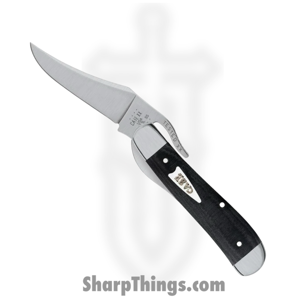 41f39835-ade4-49d2-a411-95cbd74b5752_CB27734_1.jpg Case Cutlery - CA27734 - RussLock - Folding Knife - Tru-Sharp Stainless Satin Clip Point - Micarta - Black - Image 1