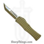 Microtech - 919-1FRCRAS - Signature Series Hera - OTF Auto - Cerakote RAL-800 Hellhound Tanto - 6061-T6 Aluminum - Tan