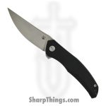Shirogorov Knives - SHI-URS-QM-BKG10 - Ursus Quantium - Folding Knife - Cromax PM Stonewash Upswept - Titanium G10 Inlay - Grey Black