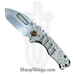 Medford Knife and Tool - 030824F - Genesis "T" - Folding Knife - S45VN Tumbled Tanto - Titanium "Peaks and Valleys" - Silver