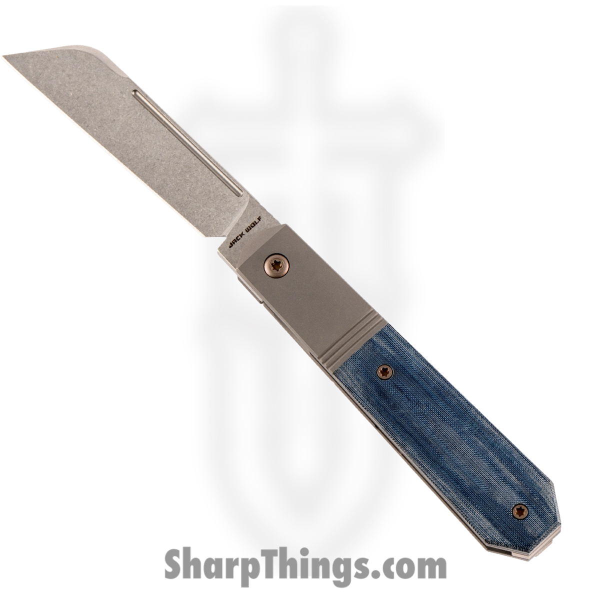 43fa4866-8f9e-4807-abeb-4764a0b85b68_AFTER-02-LIN-MIC-BLU_1.jpg Jack Wolf Knives - AFTER-02-LIN-MIC-BLU - After Hours Jack - Folding Knife - S90V Stonewash Barlow - Linen Micarta - Blue - Image 1