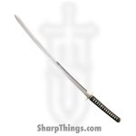 Cold Steel - CS88DEC - Double Edge Katana - Fixed Blade Knife - 1055HC Polished - Ray Skin with Black Silk Braid and Brass Menuki - Black